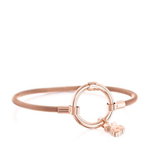 Hold-Armband aus rosa Vermeil-Silber und IP-Stahl