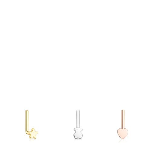 Set mit dreifarbigen Nasen-Piercings TOUS Basics aus Stahl