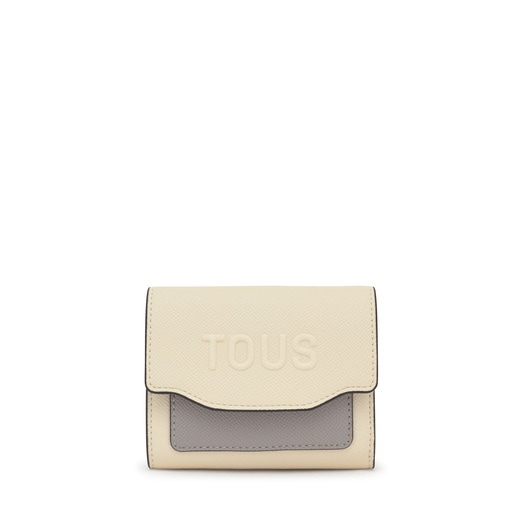 Cartera beige y gris Audree Saffiano