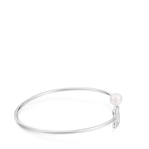 Armreif New Silueta aus Silber mit Zuchtperle